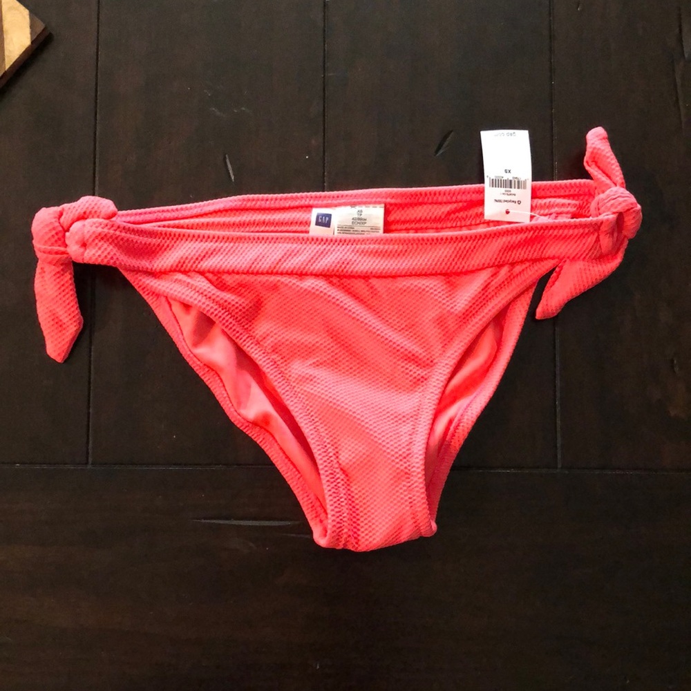 Gap side tie bikini bottom - neon orange/pink XS